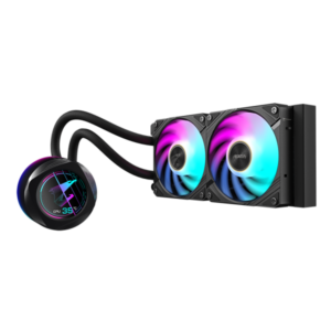 GIGABYTE AORUS WATERFORCE X II 240 AIO Liquid CPU Cooler - Ventole ARGB 2x120mm, display LCD a colori completo, meccanismo di bloccaggio magnetico, DAISY-CHAIN, compatibile con Intel LGA 1700 e AMD AM5, garanzia di 6 anni - 4719331553944