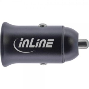 InLine Adattatore di alimentazione USB per auto Power Delivery, 2x USB-C, nero - 4043718315574