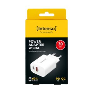 Intenso POWER ADAPTER USB-A/USB-C/7803012 Universale Bianco AC Ricarica rapida Interno - 4034303033287