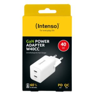 Intenso POWER ADAPTER 2XUSB-C GAN/7804012 Universale Bianco AC Ricarica rapida Interno - 4034303033348