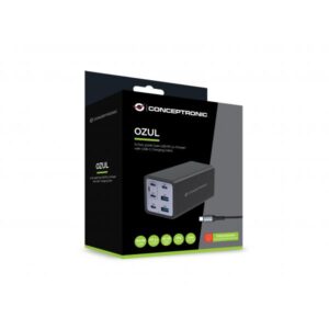 Conceptronic OZUL06BE Caricabatterie per dispositivi mobili Universale Nero AC Ricarica rapida Interno - 4015867236543