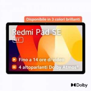 Xiaomi Redmi Pad SE 128 GB 27,9 cm (11") Qualcomm Snapdragon 4 GB Android 13 Grafite, Grigio - 6941812740408