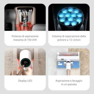 Xiaomi G10 Plus aspirapolvere senza filo Bianco Senza sacchetto - 6934177788642