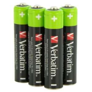Verbatim Akku NiMH, Micro, AAA, HR03, 1.2V/1000mAh Blister (4-Pack) - 0023942495147