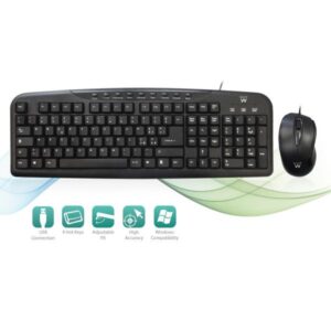 Ewent Kit Tastiera Multimediale e Mouse con cavo USB - 8056045871473