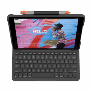 Logitech Slim Folio - Custodia tastiera e carta - senza fili - Bluetooth - QWERTY - italiana - grafite - per Apple 10.2-inch iPad (7^ generazione, 8^ generazione, 9^ generazione) - 5099206088283