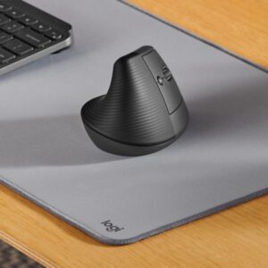Logitech Lift Vertical Ergonomic Mouse - Mouse verticale - ergonomico - ottica - 6 pulsanti - senza fili - Bluetooth, 2.4 GHz - ricevitore USB Logitech Logi Bolt - grafite - 5099206099784