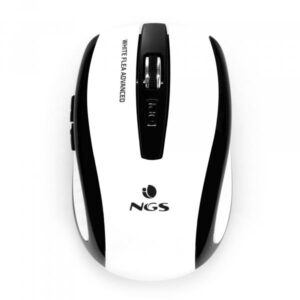 NGS Flea Advanced RF Mouse Wireless Ottico 1600DPI 6 Tasti Nero/Bianco - 8435430603583