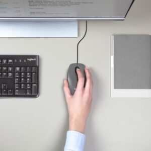 Logitech M100 - Mouse - dimensioni standard - per destrorsi e per sinistrorsi - ottica - 3 pulsanti - cablato - USB - nero - 5099206104242