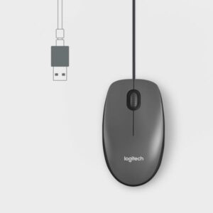 Logitech M100 - Mouse - dimensioni standard - per destrorsi e per sinistrorsi - ottica - 3 pulsanti - cablato - USB - nero - 5099206104242