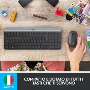 Logitech MK470 e' una tastiera a membrana con in abbinato mouse e tecnologia wireless - 5099206086524