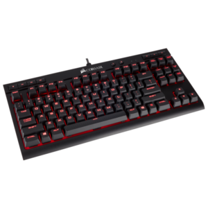 La tastiera CORSAIR K63 e' priva di tastierino numerico e presenta switch meccanici CHERRY MX Red per il massimo delle prestazioni. La retroilluminazione brillante a LED rossi per ciascun tasto consente una regolazione dell'illuminazione. - 0843591095068